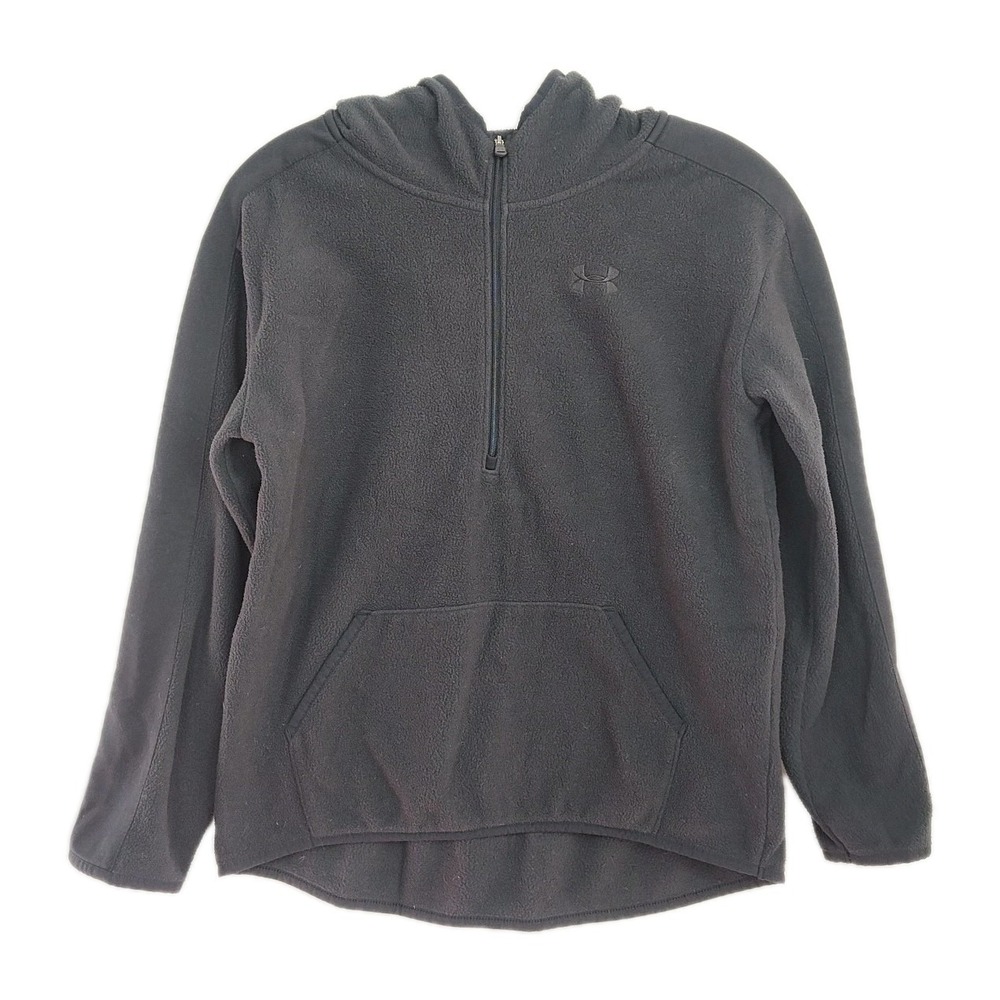 Under Armour 1/4-Zip Fleece Hoodie Sweatshirt Youth Boys Large Black Pullover